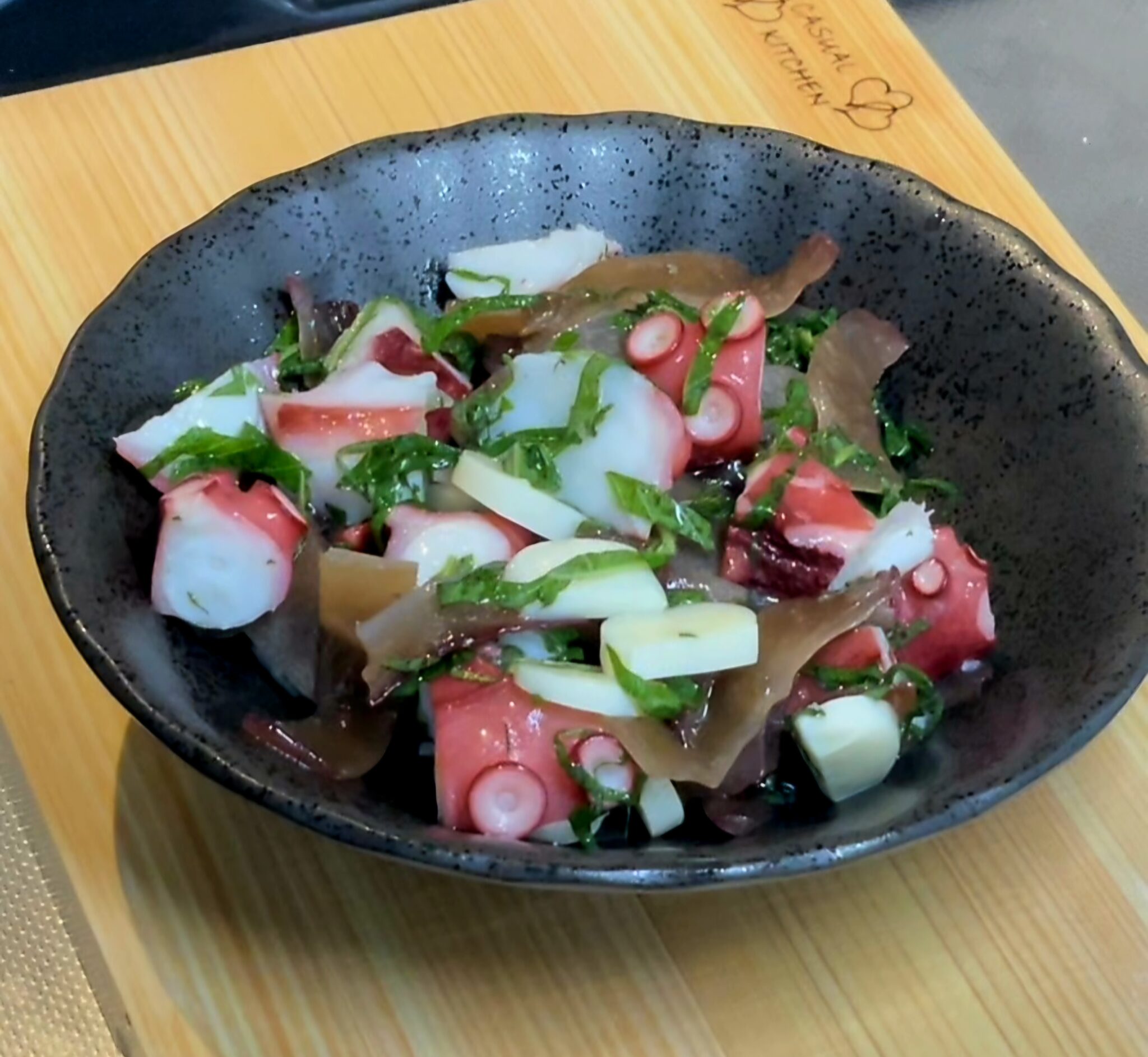 きくらげとタコのレモンペッパー